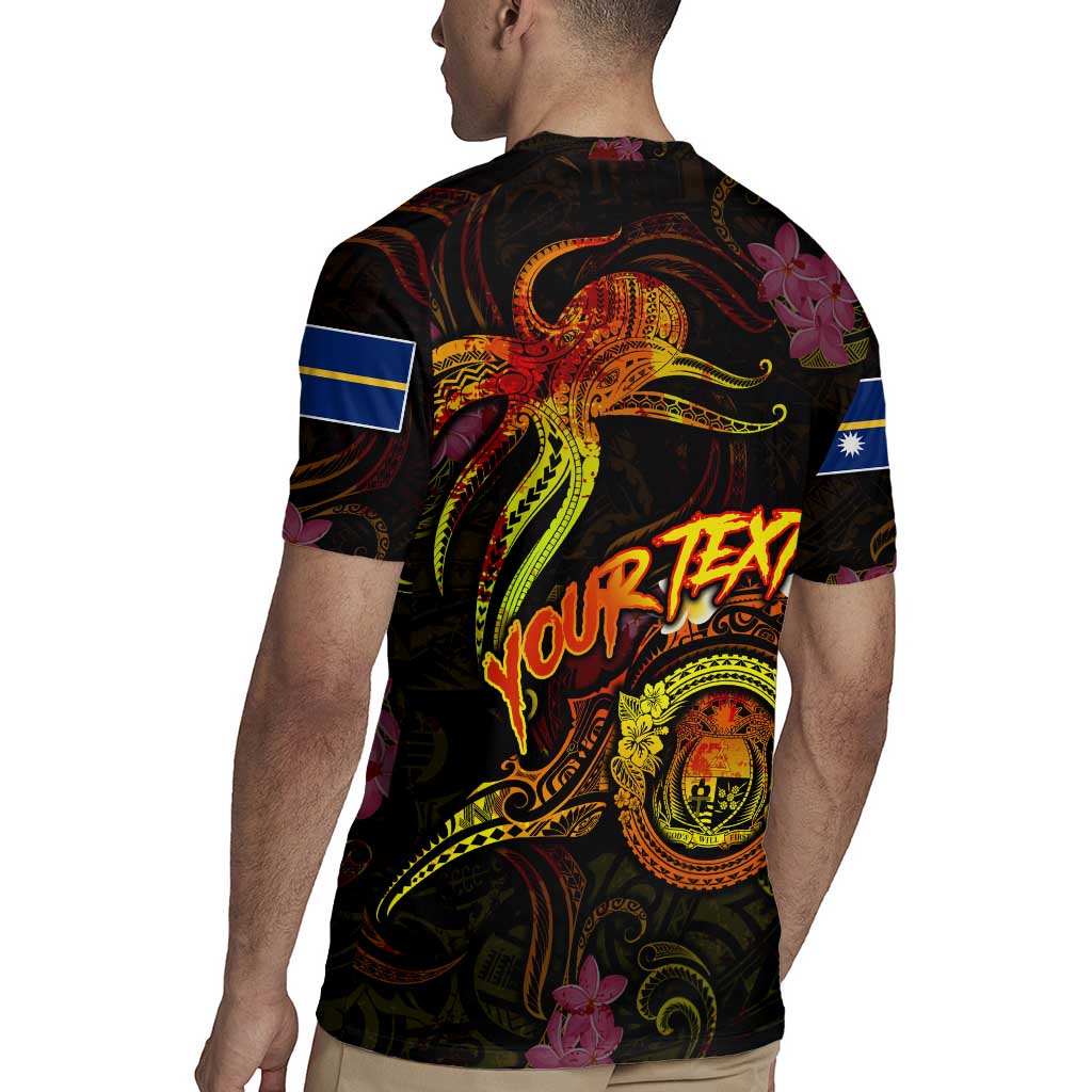 Nauru Rugby Jersey Octopus Plumeria Polynesian Tattoo DT02 - Polynesian Pride