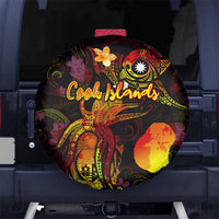 Nauru Spare Tire Cover Octopus Plumeria Polynesian Tattoo DT02 No hole Black - Polynesian Pride