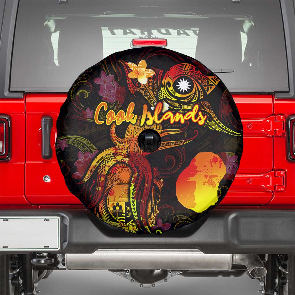 Nauru Spare Tire Cover Octopus Plumeria Polynesian Tattoo DT02 - Polynesian Pride