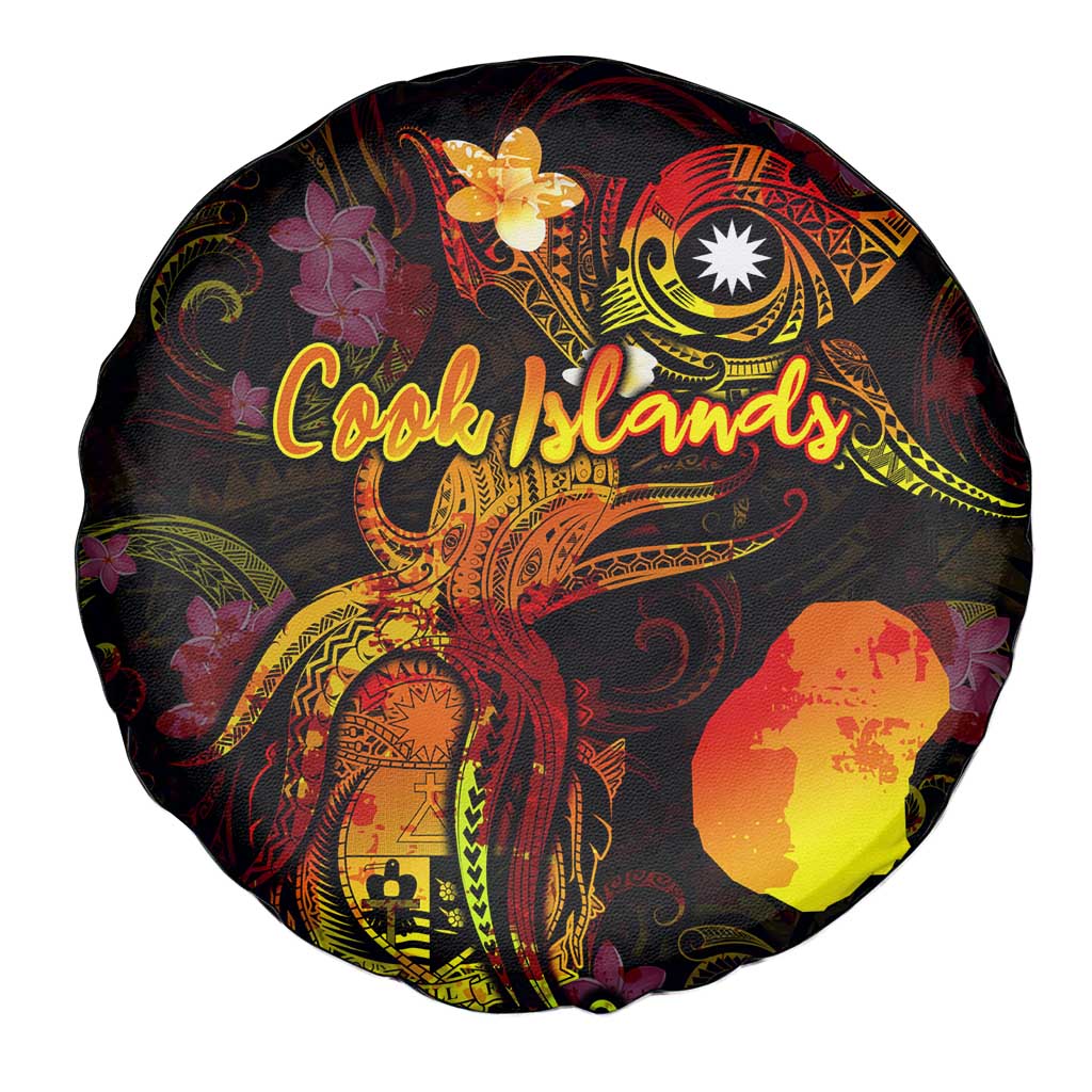 Nauru Spare Tire Cover Octopus Plumeria Polynesian Tattoo DT02 - Polynesian Pride