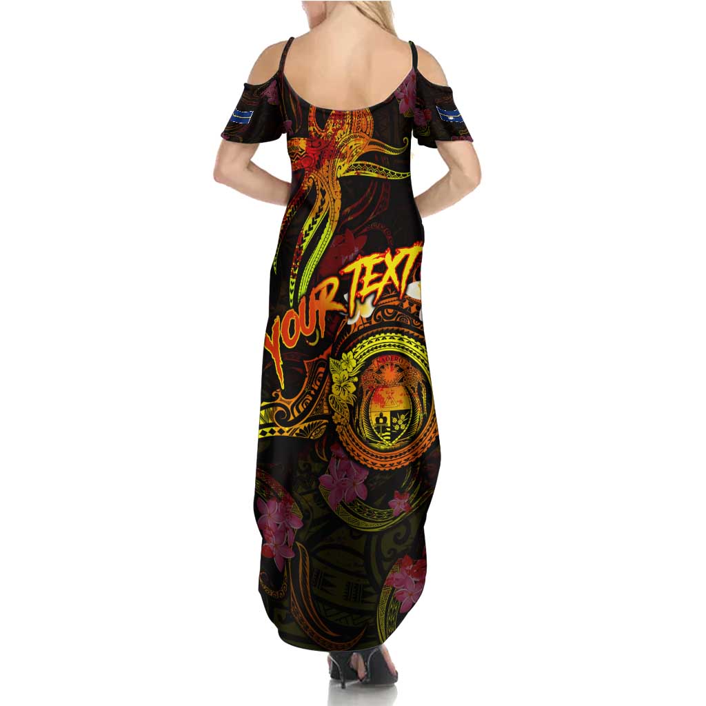 Nauru Summer Maxi Dress Octopus Plumeria Polynesian Tattoo DT02 - Polynesian Pride