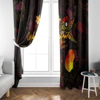 Nauru Window Curtain Octopus Plumeria Polynesian Tattoo DT02 - Polynesian Pride