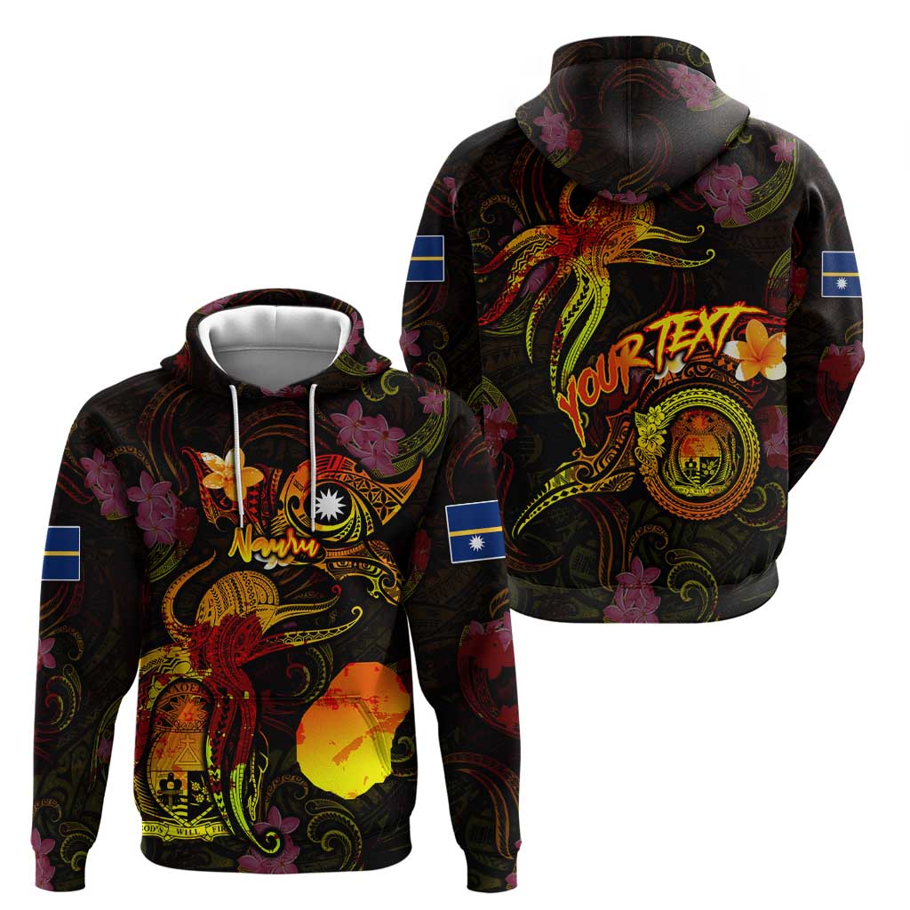 Nauru Zip Hoodie Octopus Plumeria Polynesian Tattoo DT02 - Polynesian Pride
