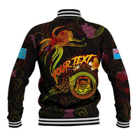 Tuvalu Baseball Jacket Octopus Plumeria Polynesian Tattoo DT02 - Polynesian Pride