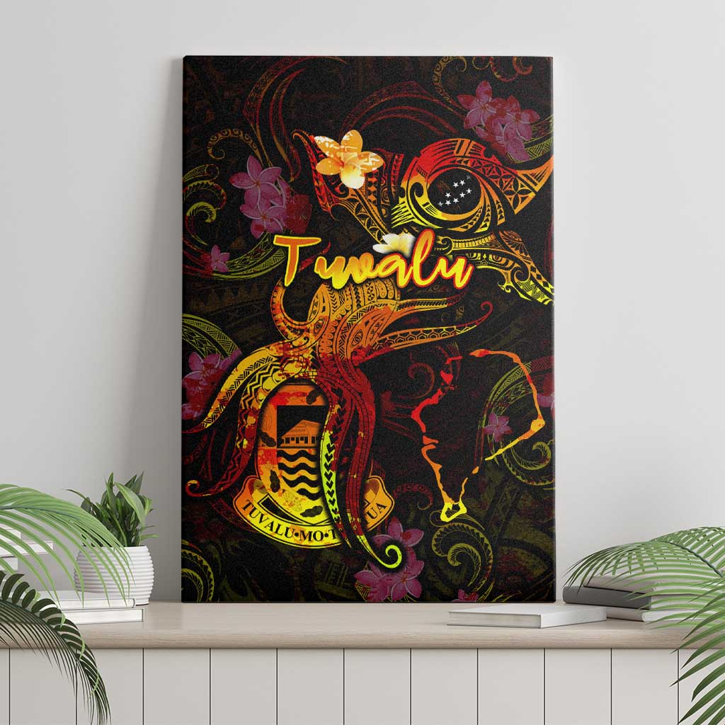 Tuvalu Canvas Wall Art Octopus Plumeria Polynesian Tattoo DT02 - Polynesian Pride