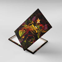 Tuvalu Canvas Wall Art Octopus Plumeria Polynesian Tattoo DT02 With Frame Black - Polynesian Pride