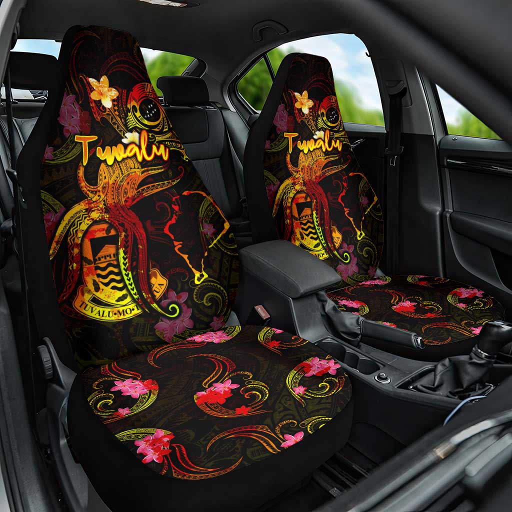 Tuvalu Car Seat Cover Octopus Plumeria Polynesian Tattoo DT02 One Size Black - Polynesian Pride