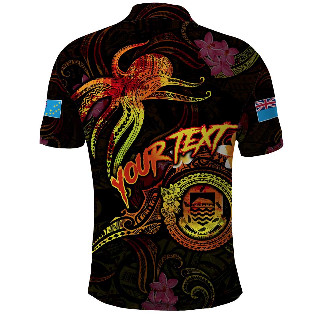 Tuvalu Polo Shirt Octopus Plumeria Polynesian Tattoo DT02 - Polynesian Pride