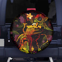 Tuvalu Spare Tire Cover Octopus Plumeria Polynesian Tattoo DT02 No hole Black - Polynesian Pride