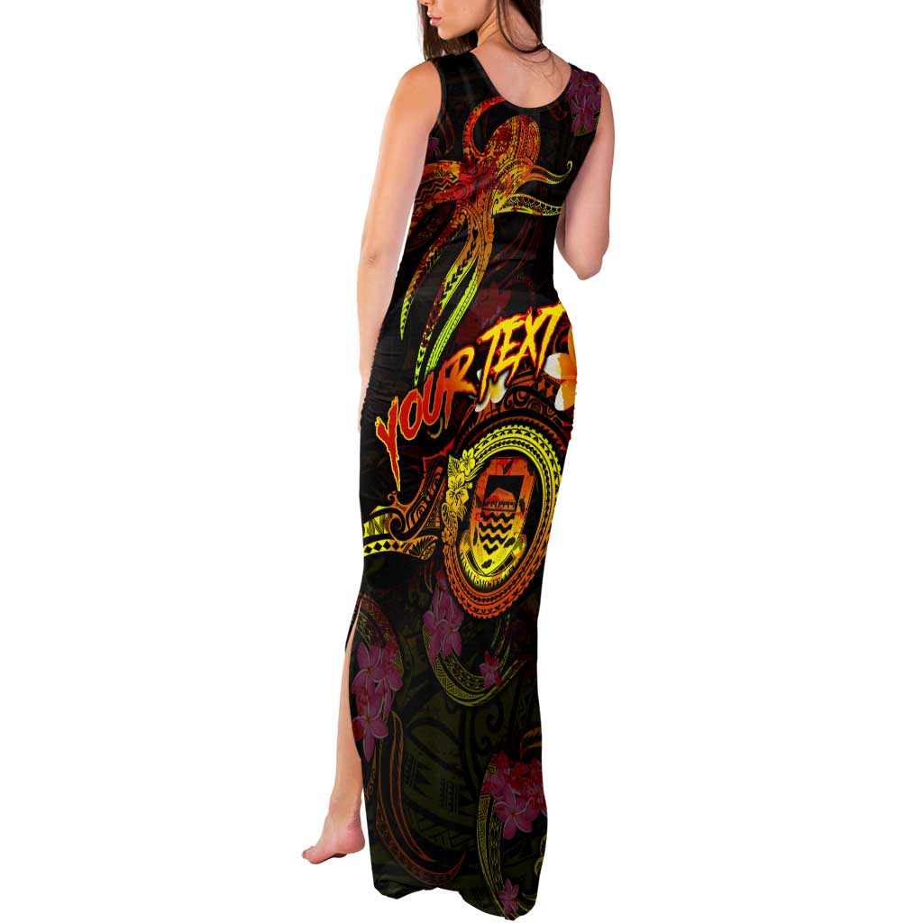 Tuvalu Tank Maxi Dress Octopus Plumeria Polynesian Tattoo DT02 - Polynesian Pride