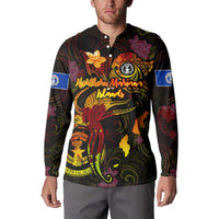 Northern Mariana Islands Button Sweatshirt Octopus Plumeria Polynesian Tattoo DT02 - Polynesian Pride