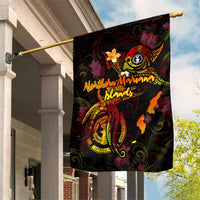 Northern Mariana Islands Garden Flag Octopus Plumeria Polynesian Tattoo DT02 House Flag Black - Polynesian Pride