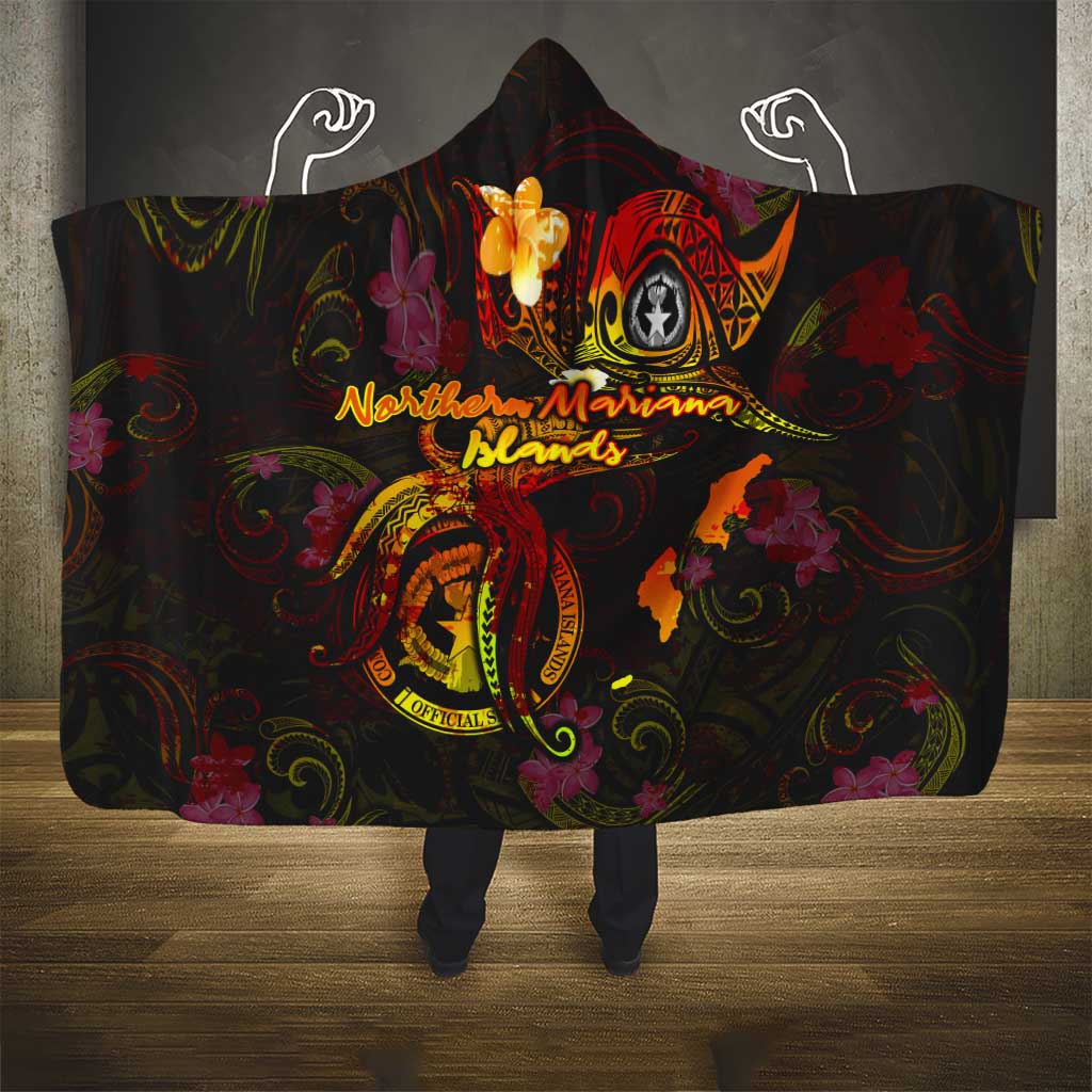Northern Mariana Islands Hooded Blanket Octopus Plumeria Polynesian Tattoo DT02 - Polynesian Pride