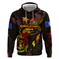 Northern Mariana Islands Hoodie Octopus Plumeria Polynesian Tattoo DT02 Pullover Hoodie Black - Polynesian Pride
