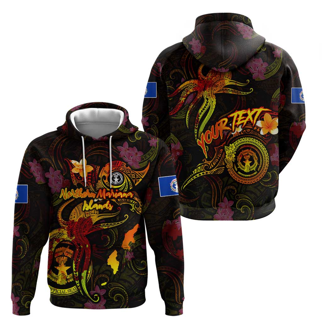 Northern Mariana Islands Hoodie Octopus Plumeria Polynesian Tattoo DT02 - Polynesian Pride