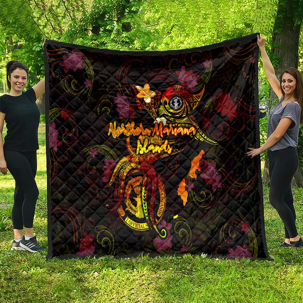 Northern Mariana Islands Quilt Octopus Plumeria Polynesian Tattoo DT02 - Polynesian Pride