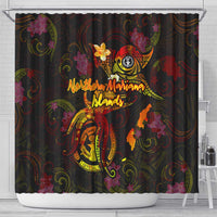 Northern Mariana Islands Shower Curtain Octopus Plumeria Polynesian Tattoo DT02 - Polynesian Pride