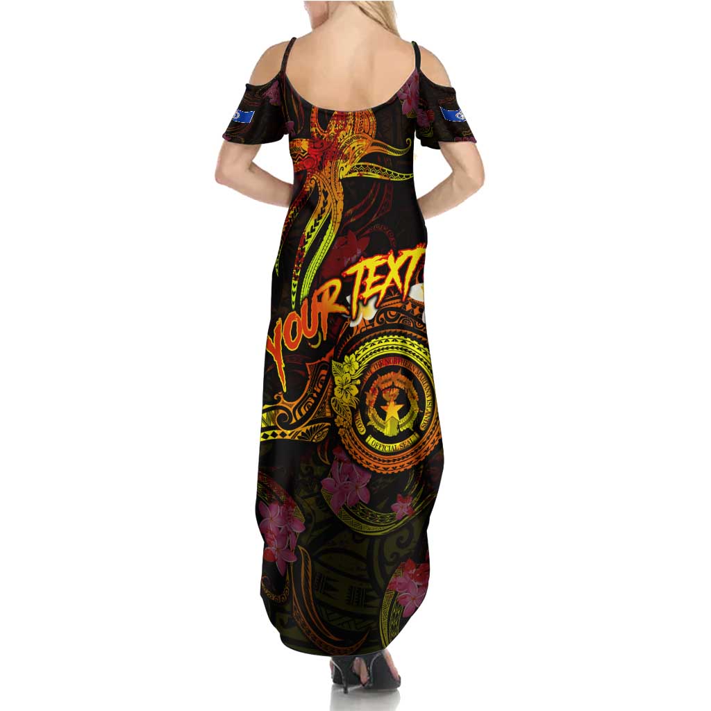 Northern Mariana Islands Summer Maxi Dress Octopus Plumeria Polynesian Tattoo DT02 - Polynesian Pride