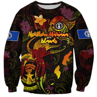 Northern Mariana Islands Sweatshirt Octopus Plumeria Polynesian Tattoo DT02 Unisex Black - Polynesian Pride