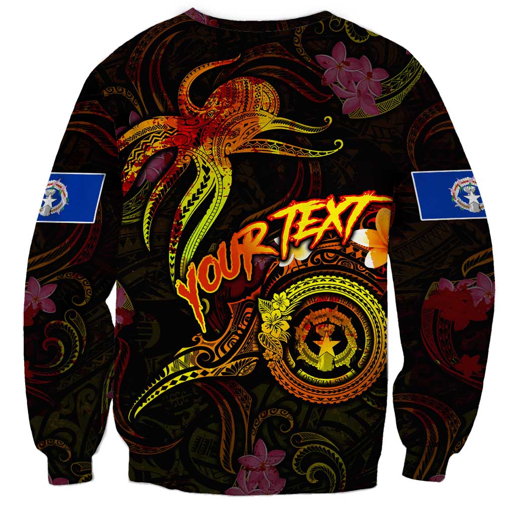 Northern Mariana Islands Sweatshirt Octopus Plumeria Polynesian Tattoo DT02 - Polynesian Pride