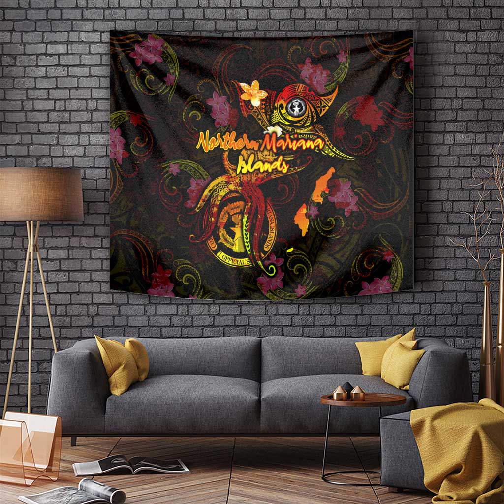 Northern Mariana Islands Tapestry Octopus Plumeria Polynesian Tattoo DT02 Black - Polynesian Pride