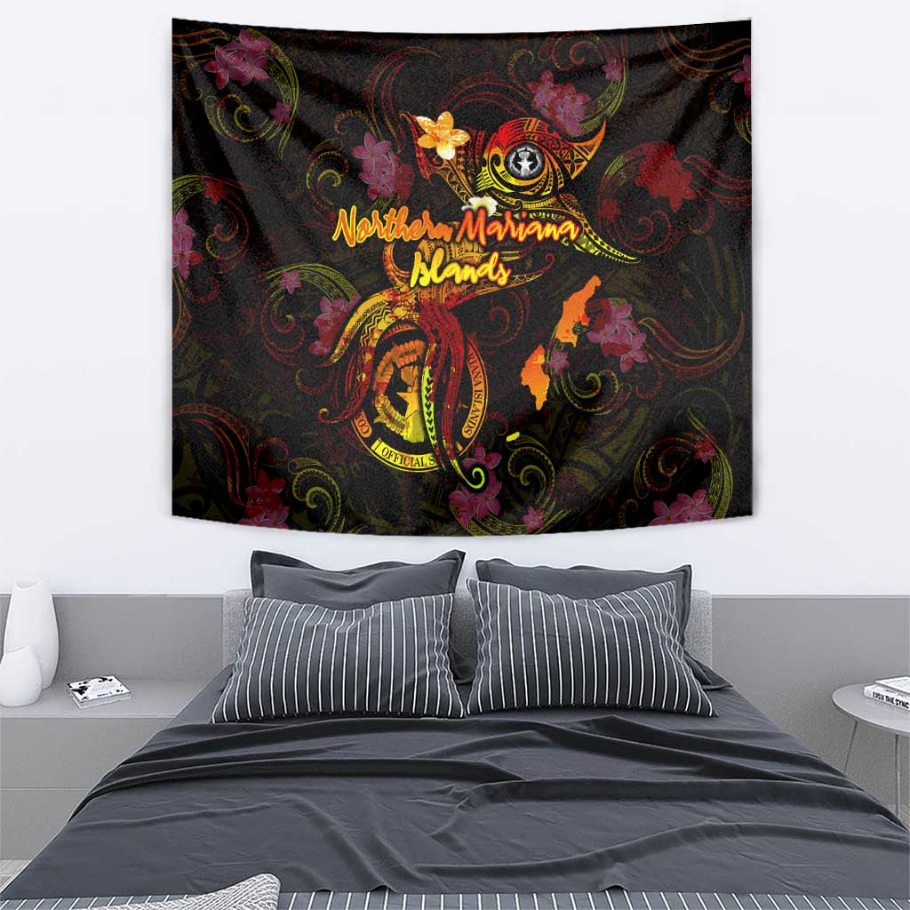 Northern Mariana Islands Tapestry Octopus Plumeria Polynesian Tattoo DT02 - Polynesian Pride