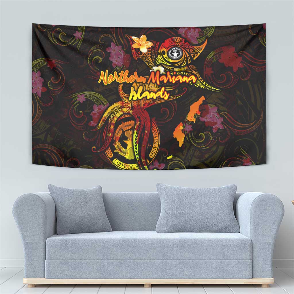 Northern Mariana Islands Tapestry Octopus Plumeria Polynesian Tattoo DT02 - Polynesian Pride