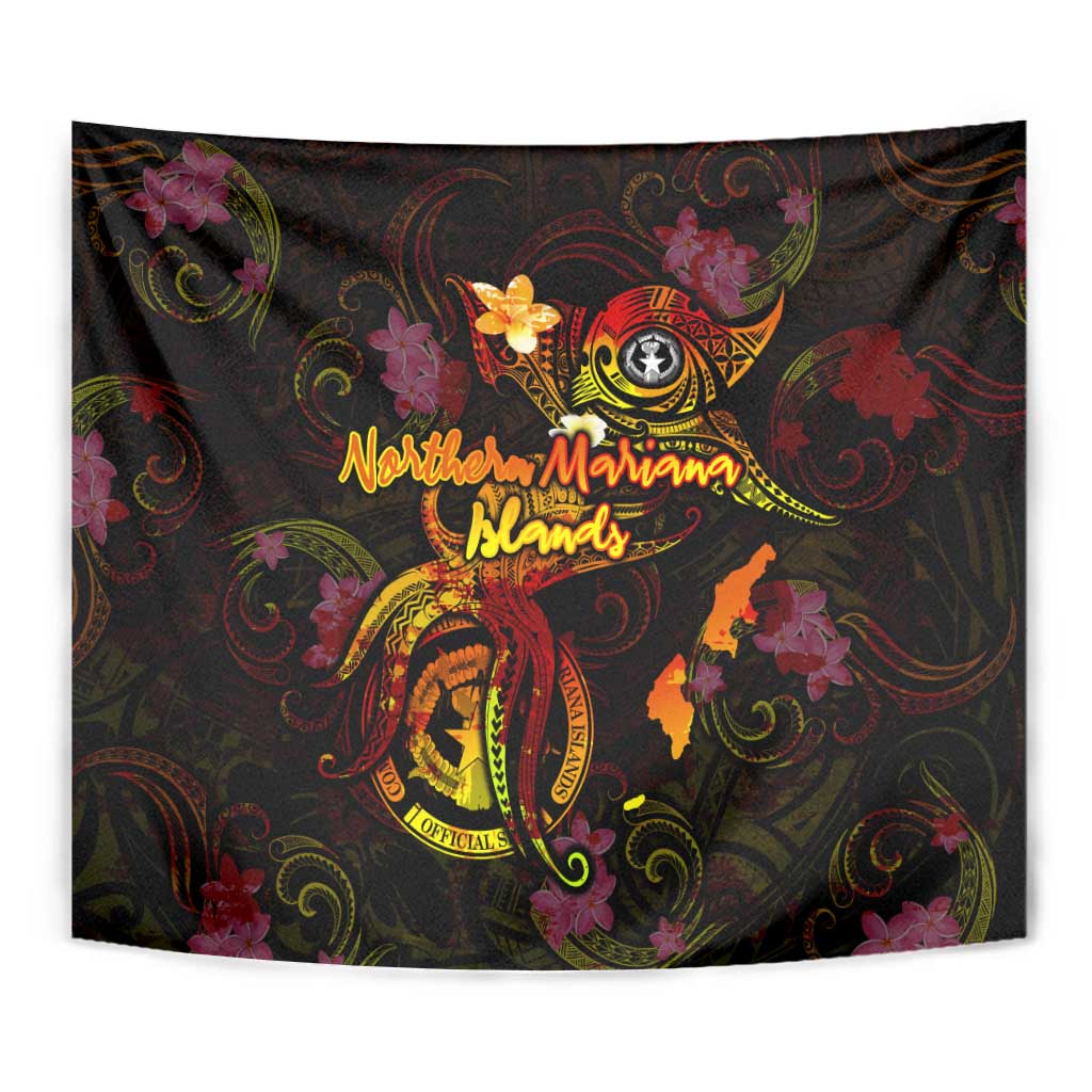 Northern Mariana Islands Tapestry Octopus Plumeria Polynesian Tattoo DT02 - Polynesian Pride
