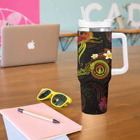 Northern Mariana Islands Tumbler With Handle Octopus Plumeria Polynesian Tattoo DT02 - Polynesian Pride