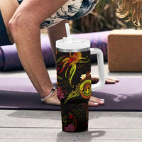 Northern Mariana Islands Tumbler With Handle Octopus Plumeria Polynesian Tattoo DT02 - Polynesian Pride