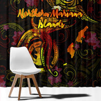 Northern Mariana Islands Window Curtain Octopus Plumeria Polynesian Tattoo DT02 - Polynesian Pride