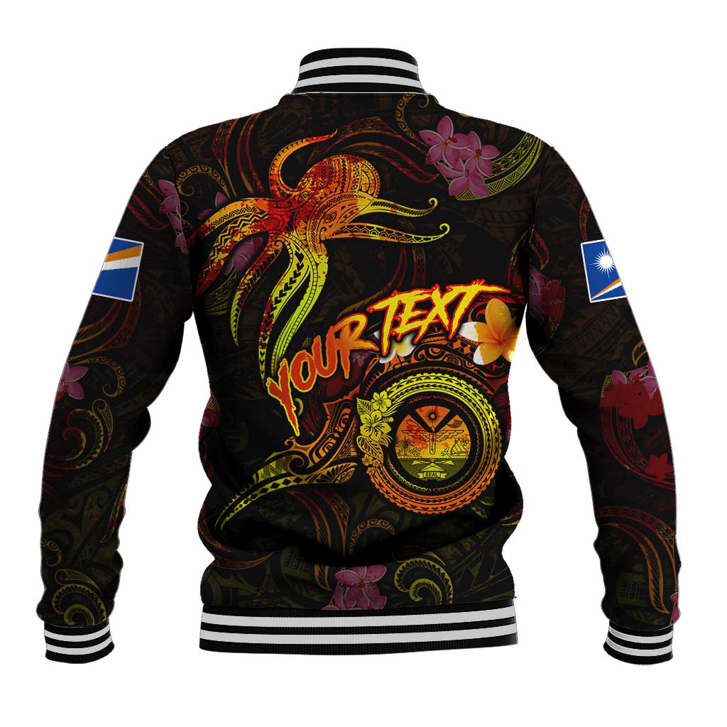 Marshall Islands Baseball Jacket Octopus Plumeria Polynesian Tattoo DT02 - Polynesian Pride