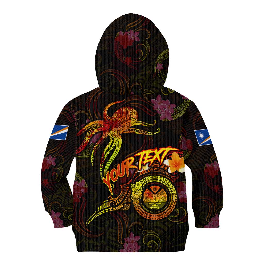 Marshall Islands Kid Hoodie Octopus Plumeria Polynesian Tattoo DT02 - Polynesian Pride