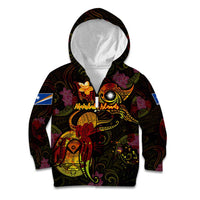 Marshall Islands Kid Hoodie Octopus Plumeria Polynesian Tattoo DT02 Zip Hoodie Black - Polynesian Pride