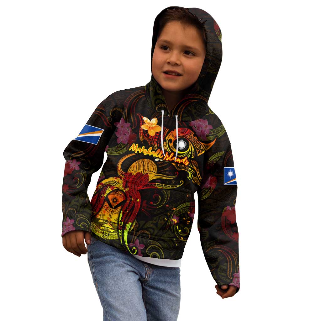 Marshall Islands Kid Hoodie Octopus Plumeria Polynesian Tattoo DT02 - Polynesian Pride
