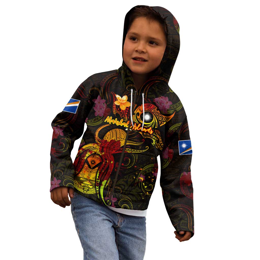 Marshall Islands Kid Hoodie Octopus Plumeria Polynesian Tattoo DT02 - Polynesian Pride
