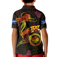 Marshall Islands Kid Polo Shirt Octopus Plumeria Polynesian Tattoo DT02 - Polynesian Pride