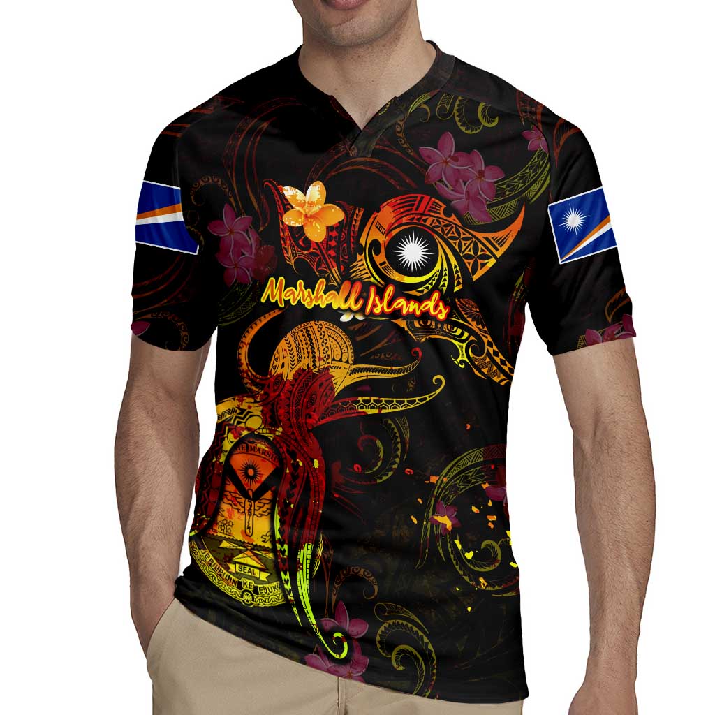 Marshall Islands Rugby Jersey Octopus Plumeria Polynesian Tattoo DT02 - Polynesian Pride