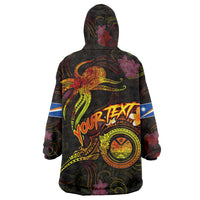 Marshall Islands Wearable Blanket Hoodie Octopus Plumeria Polynesian Tattoo DT02 - Polynesian Pride