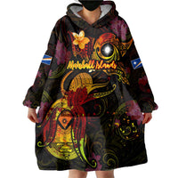 Marshall Islands Wearable Blanket Hoodie Octopus Plumeria Polynesian Tattoo DT02 - Polynesian Pride