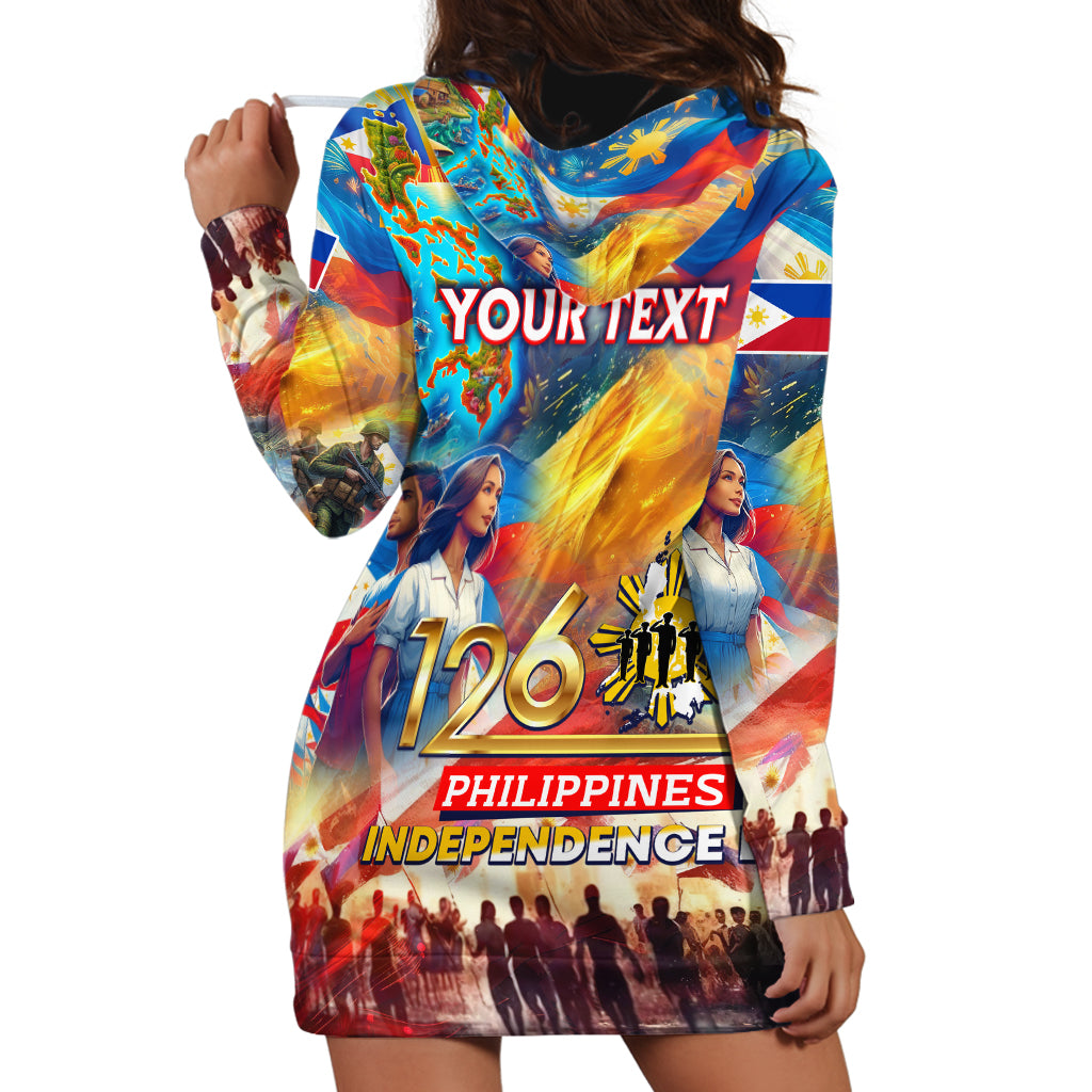 Custom The Philippines 126th Independence Anniversary Hoodie Dress Art Style DT02 - Polynesian Pride