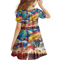 Custom The Philippines 126th Independence Anniversary Kid Short Sleeve Dress Art Style DT02 - Polynesian Pride