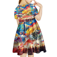 Custom The Philippines 126th Independence Anniversary Kid Short Sleeve Dress Art Style DT02 - Polynesian Pride