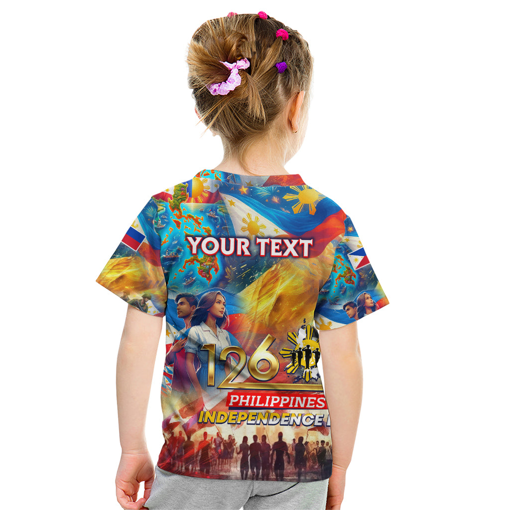 Custom The Philippines 126th Independence Anniversary Kid T Shirt Art Style DT02 - Polynesian Pride