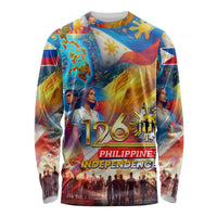 Custom The Philippines 126th Independence Anniversary Long Sleeve Shirt Art Style DT02 Unisex Art - Polynesian Pride