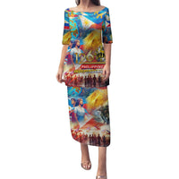 Custom The Philippines 126th Independence Anniversary Puletasi Art Style DT02 Long Dress Art - Polynesian Pride