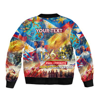 Custom The Philippines 126th Independence Anniversary Sleeve Zip Bomber Jacket Art Style DT02 - Polynesian Pride
