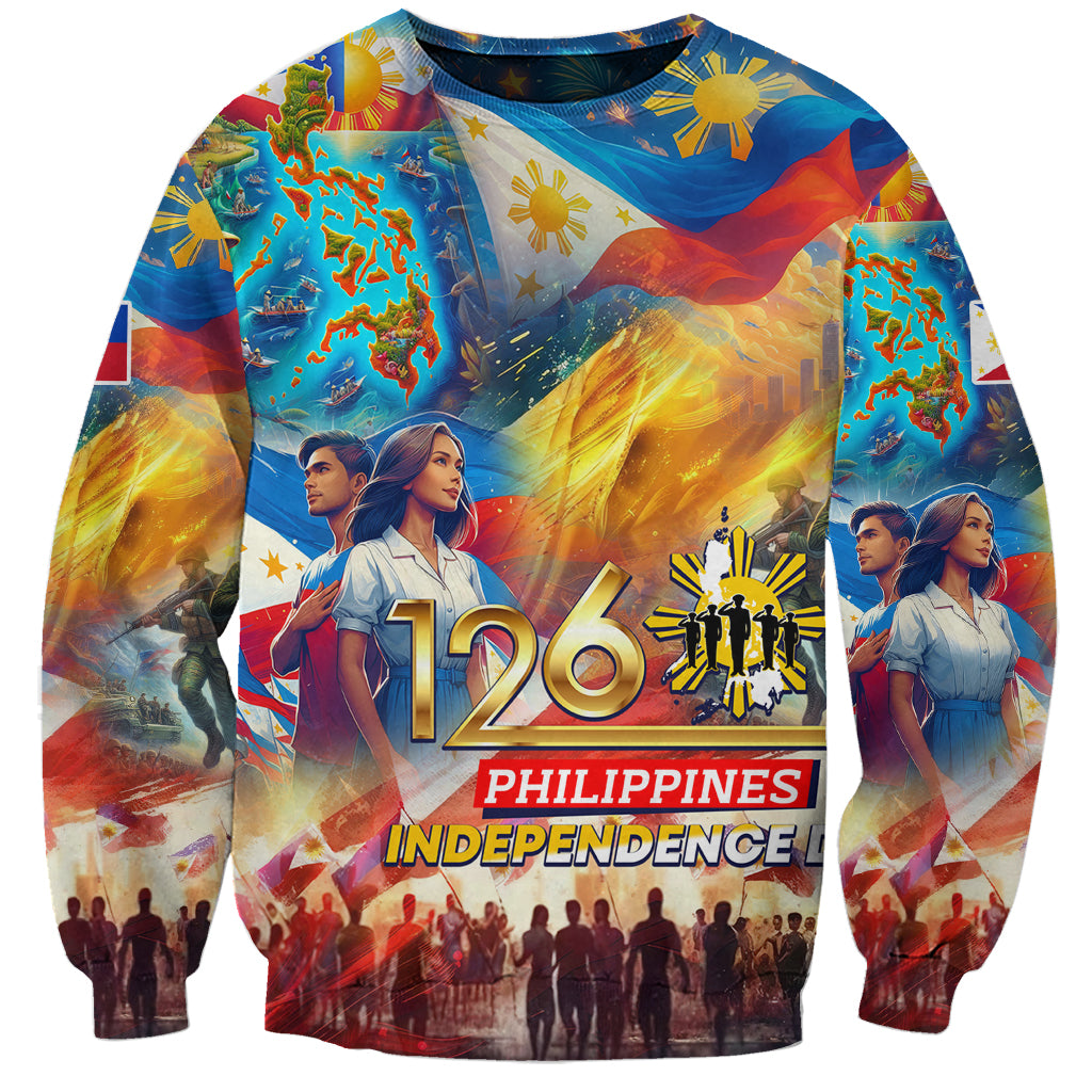 Custom The Philippines 126th Independence Anniversary Sweatshirt Art Style DT02 Unisex Art - Polynesian Pride
