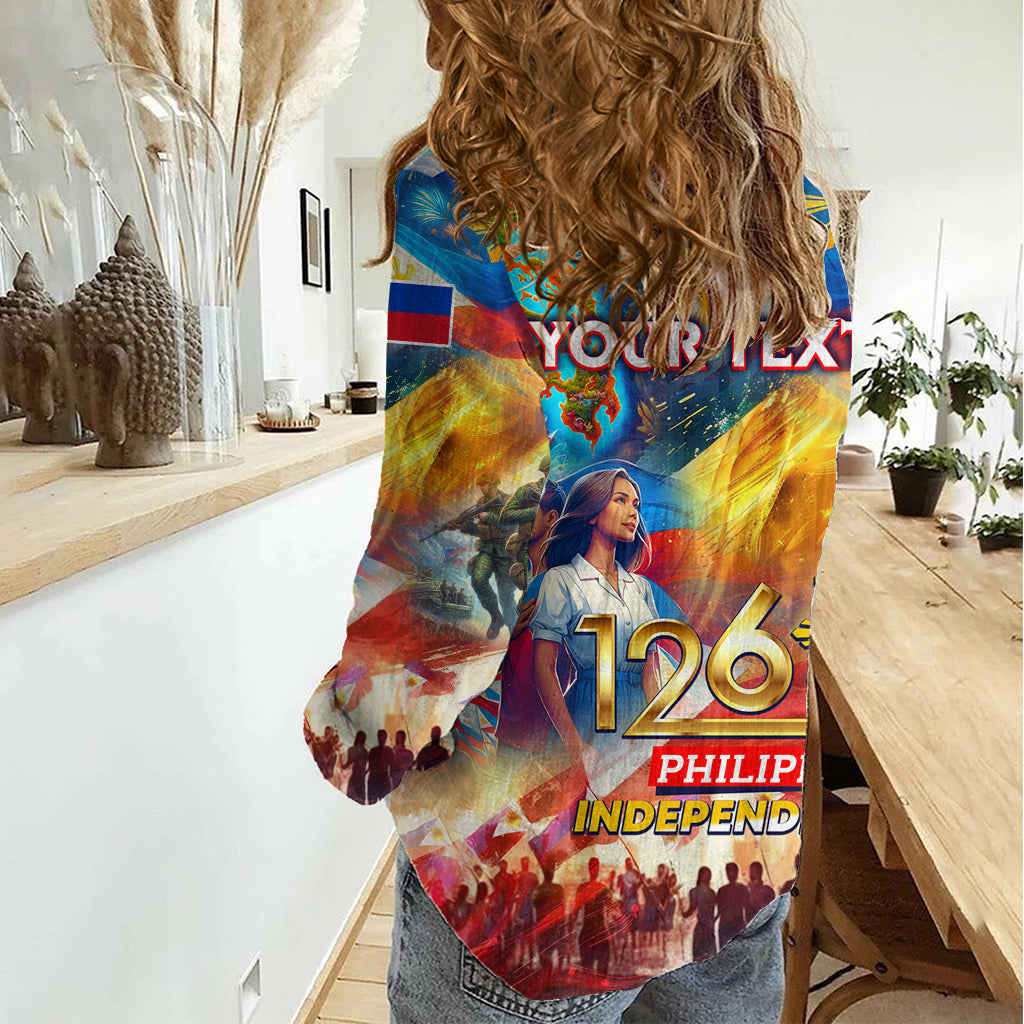Custom The Philippines 126th Independence Anniversary Women Casual Shirt Art Style DT02 - Polynesian Pride