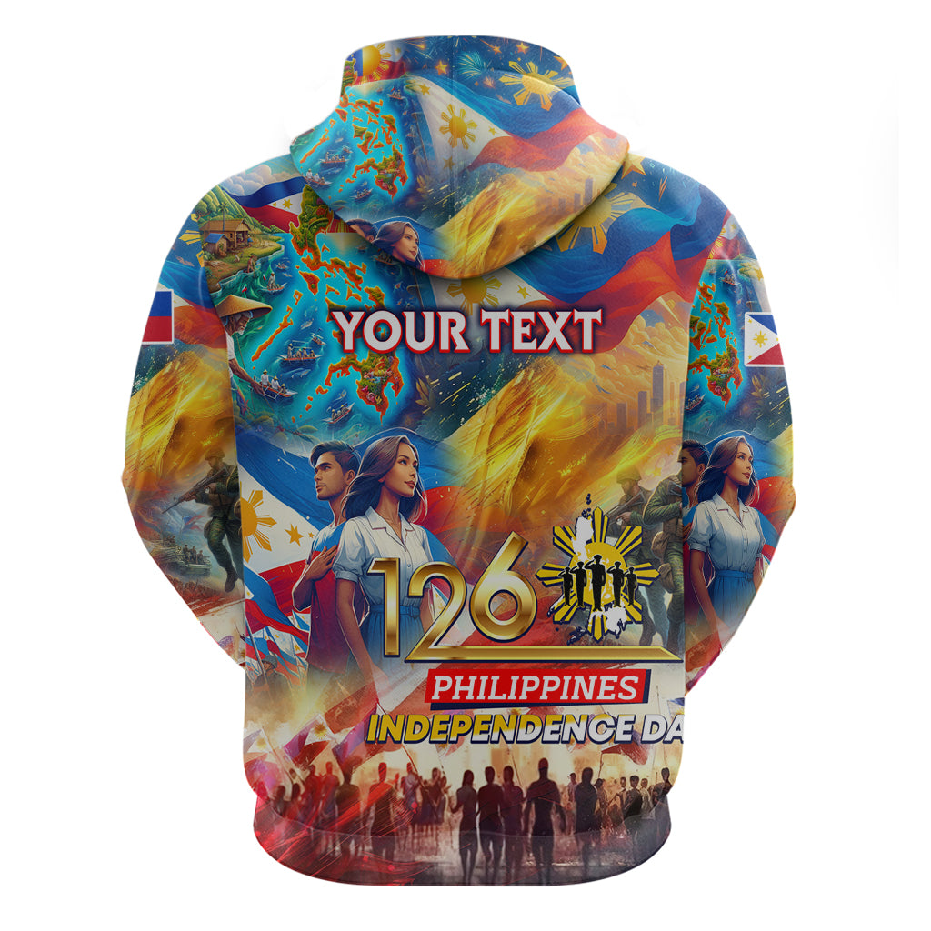 Custom The Philippines 126th Independence Anniversary Zip Hoodie Art Style DT02 - Polynesian Pride